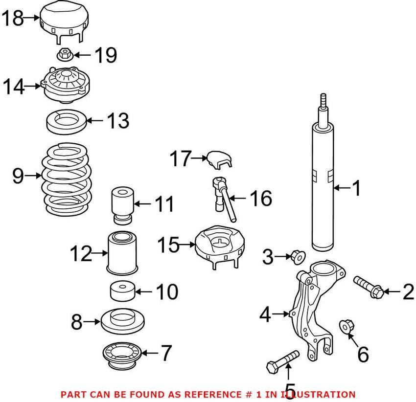 Audi Shock Absorber - Front 80A413029D